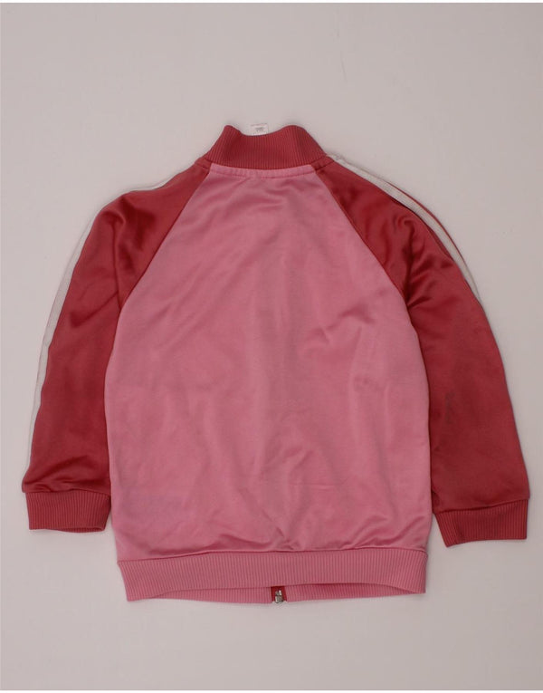 Adidas Girls Tracksuit Top Jacket 2-3 Years Pink Colourblock Polyester