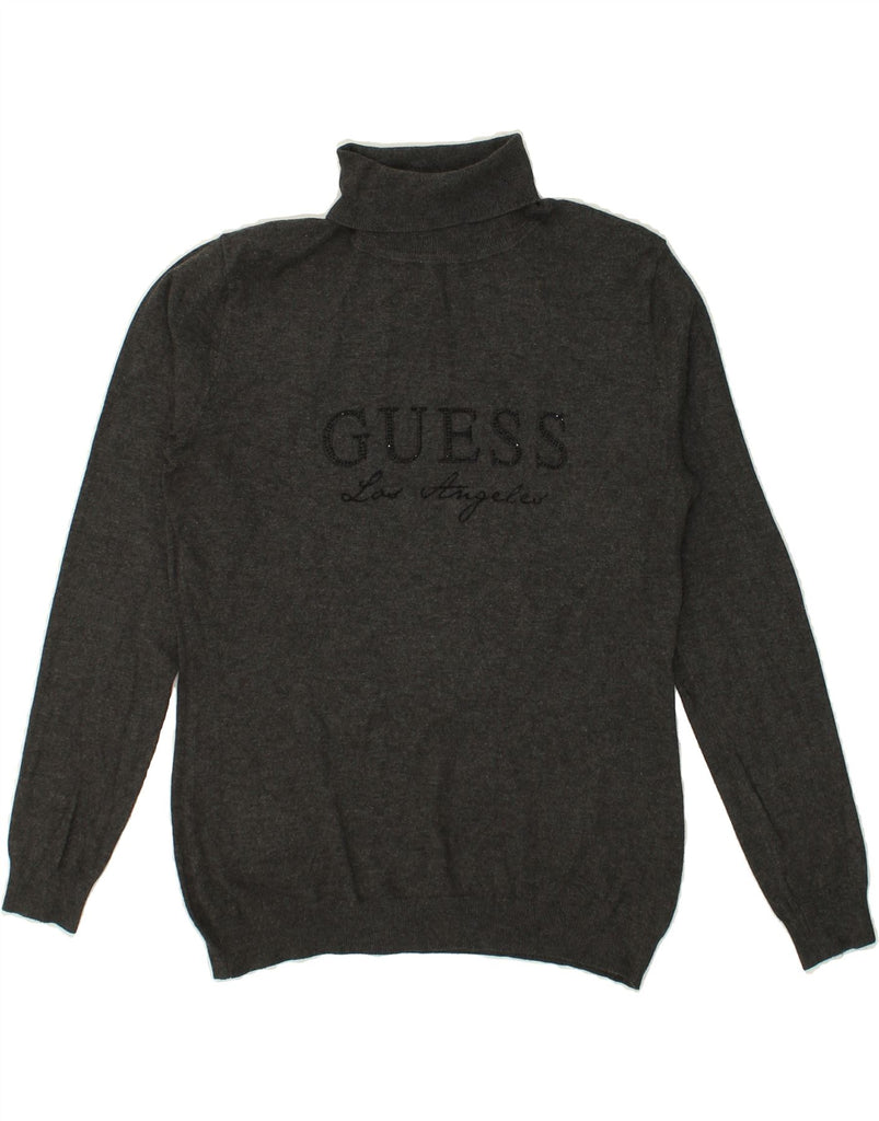 GUESS Womens Graphic Roll Neck Jumper Sweater UK 18 XL Black | Vintage Guess | Thrift | Second-Hand Guess | Used Clothing | Messina Hembry 