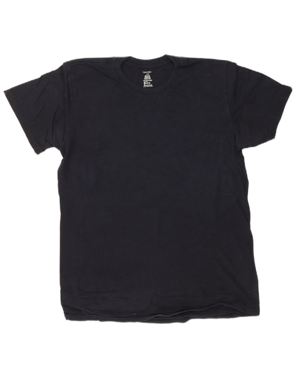 CALVIN KLEIN Mens T-Shirt Top Medium Navy Blue Cotton