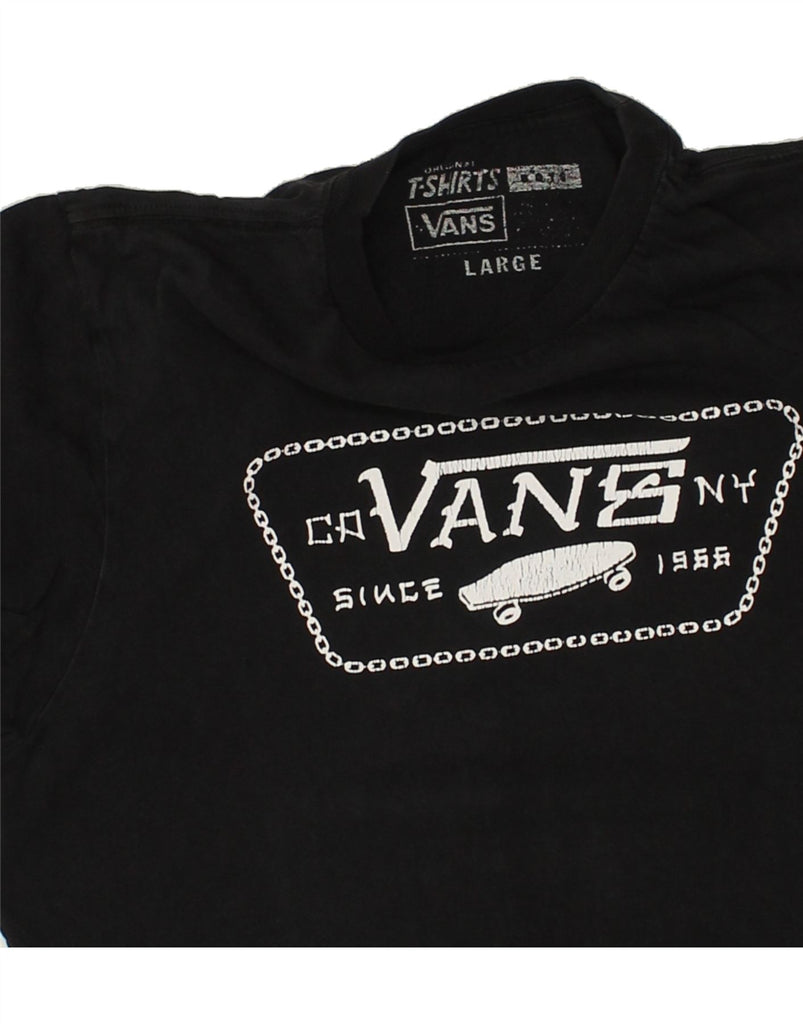 VANS Womens Graphic T-Shirt Top UK 14 Large Black | Vintage Vans | Thrift | Second-Hand Vans | Used Clothing | Messina Hembry 
