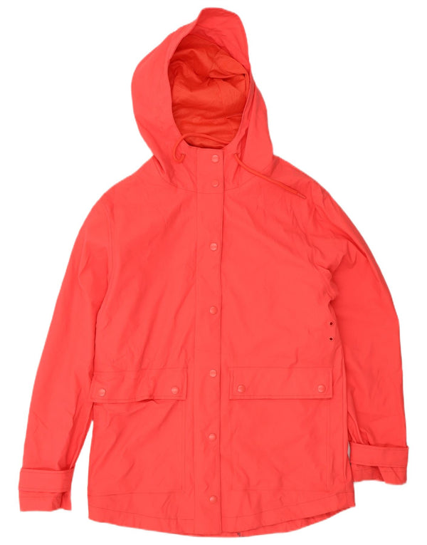 Marks & Spencer Womens Hooded Oversized Rain Jacket UK 8 Small Orange