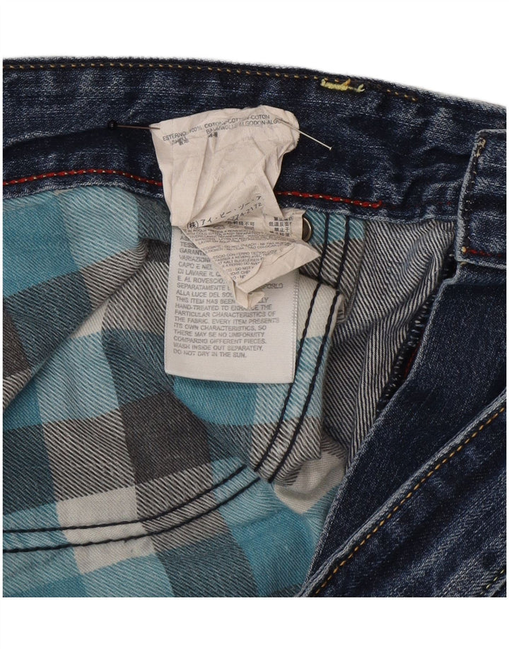 Replay Mens Straight Jeans W38 L28 Blue Cotton