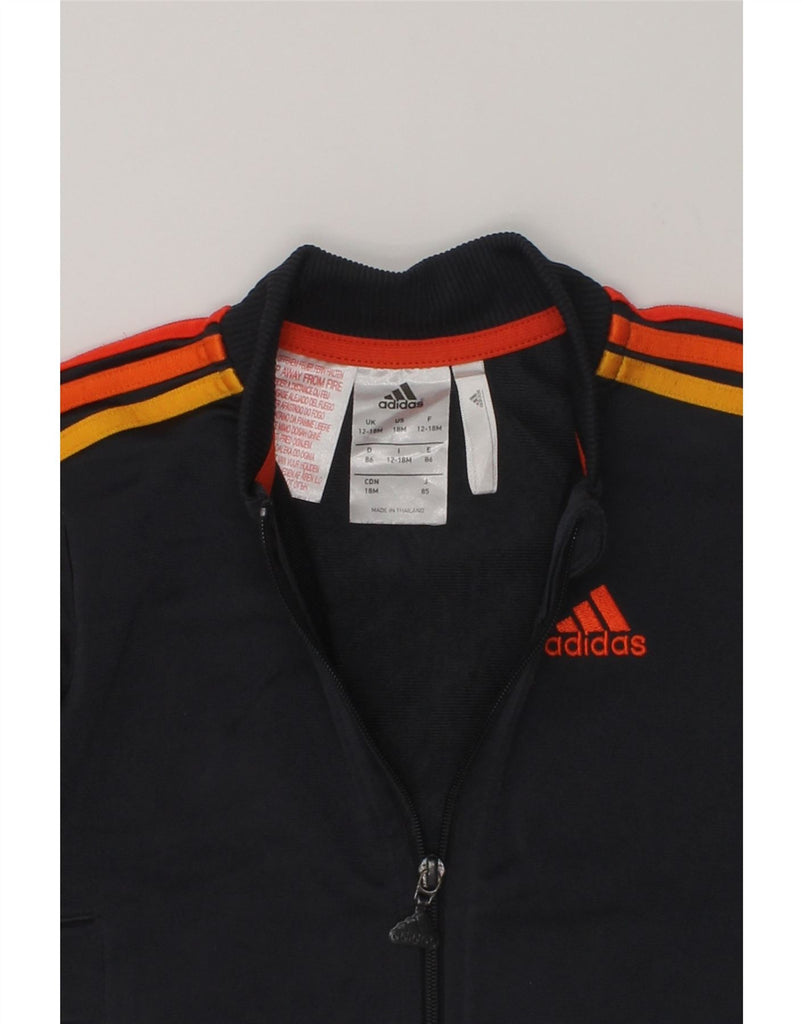 ADIDAS Baby Boys Tracksuit Top Jacket 12-18 Months Black Polyester | Vintage Adidas | Thrift | Second-Hand Adidas | Used Clothing | Messina Hembry 