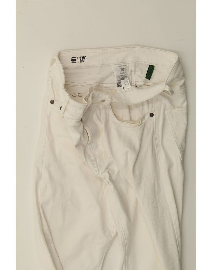 G-STAR Womens 3301 Slim Jeans W31 L32  White Cotton Vintage G-Star and Second-Hand G-Star from Messina Hembry 