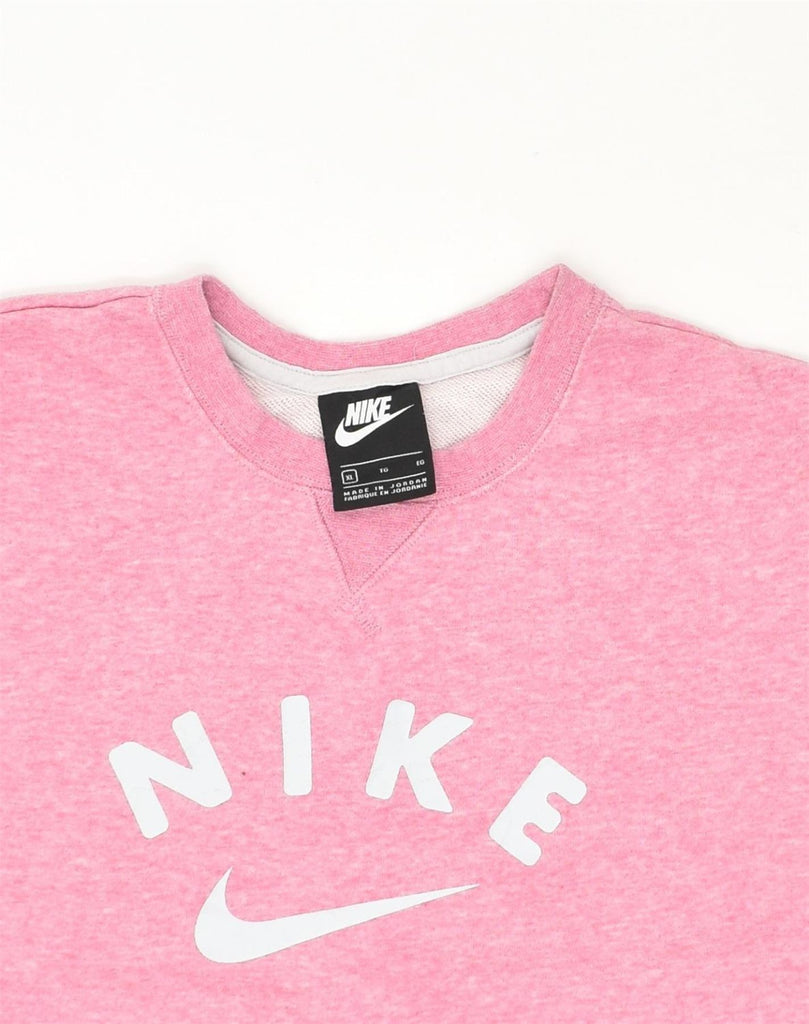 NIKE Womens Graphic Crop Top UK 18 XL Pink Cotton | Vintage Nike | Thrift | Second-Hand Nike | Used Clothing | Messina Hembry 