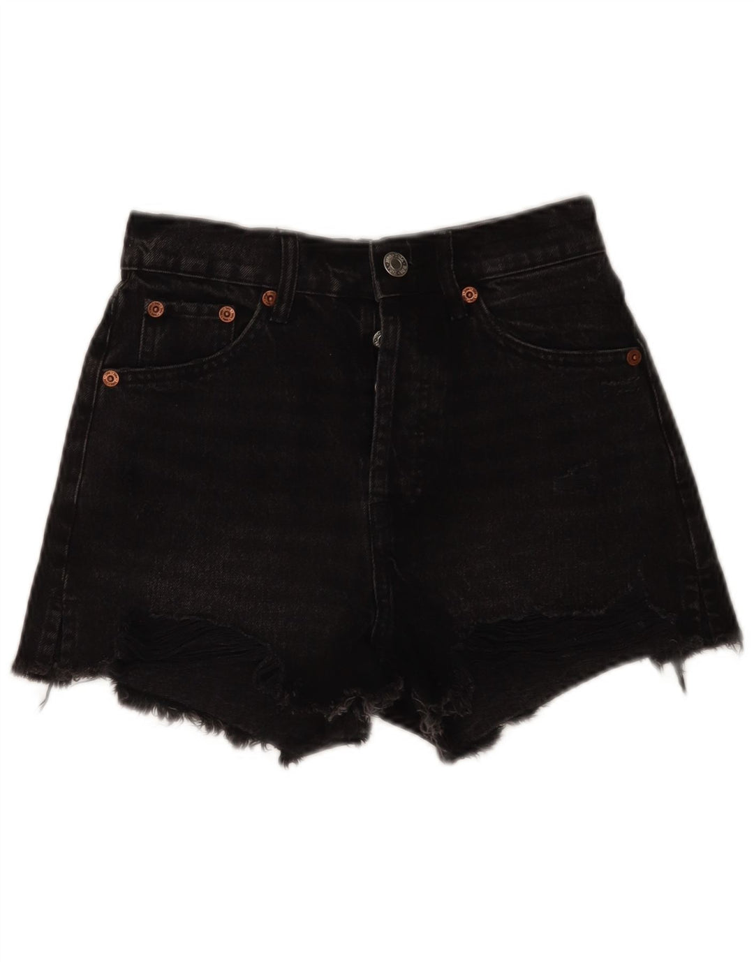 Zara Womens Denim Shorts EU 34 2XS W24 Black