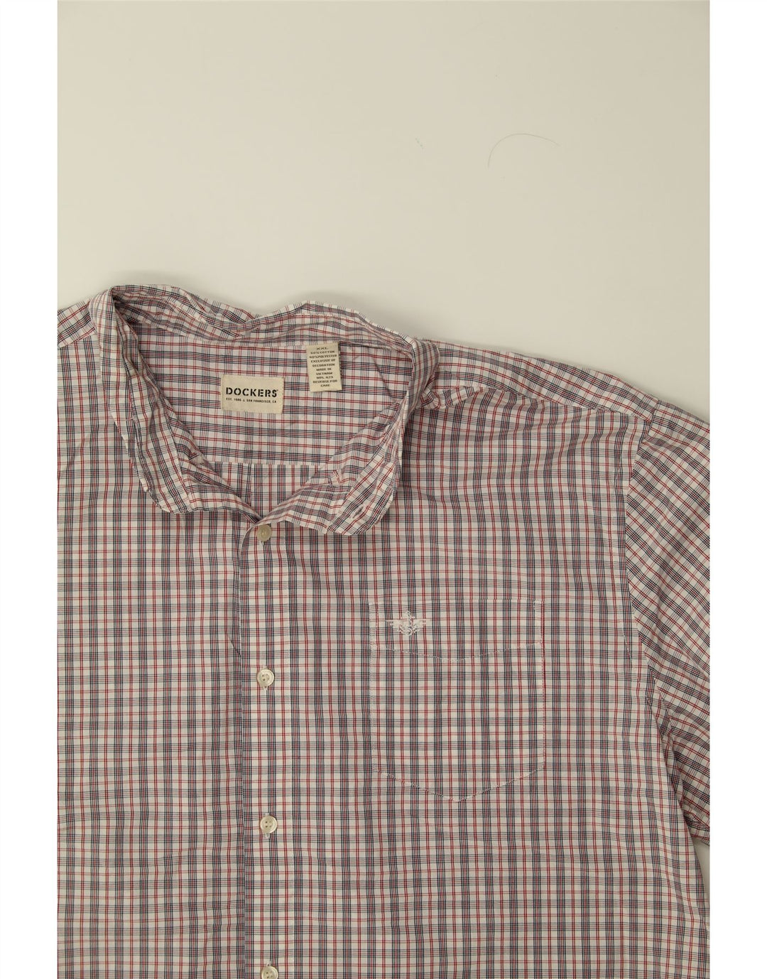DOCKERS Mens Shirt 2XL Red Check Cotton Vintage Dockers and Second-Hand Dockers from Messina Hembry 