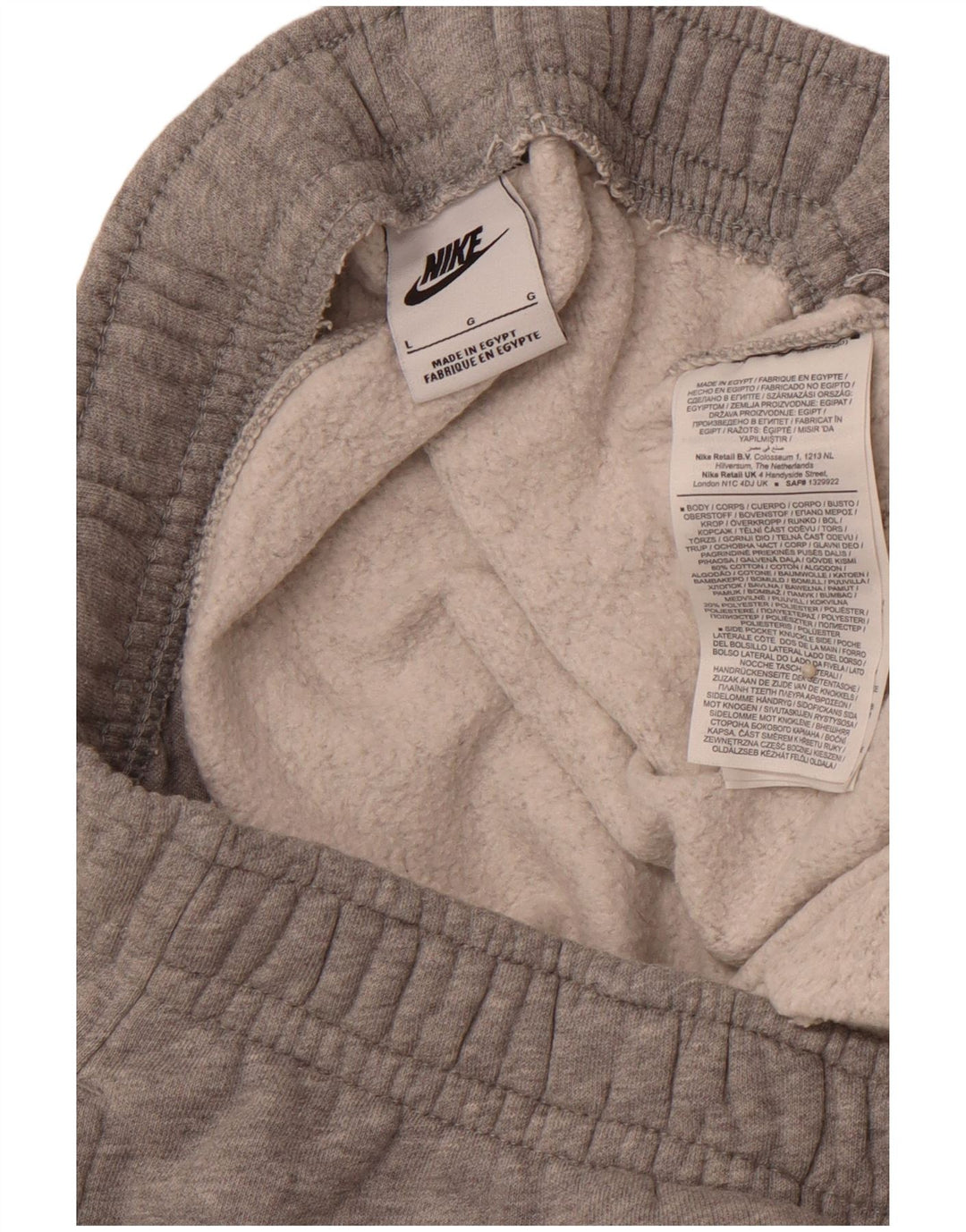 NIKE Mens Tracksuit Trousers Joggers Large Grey Cotton