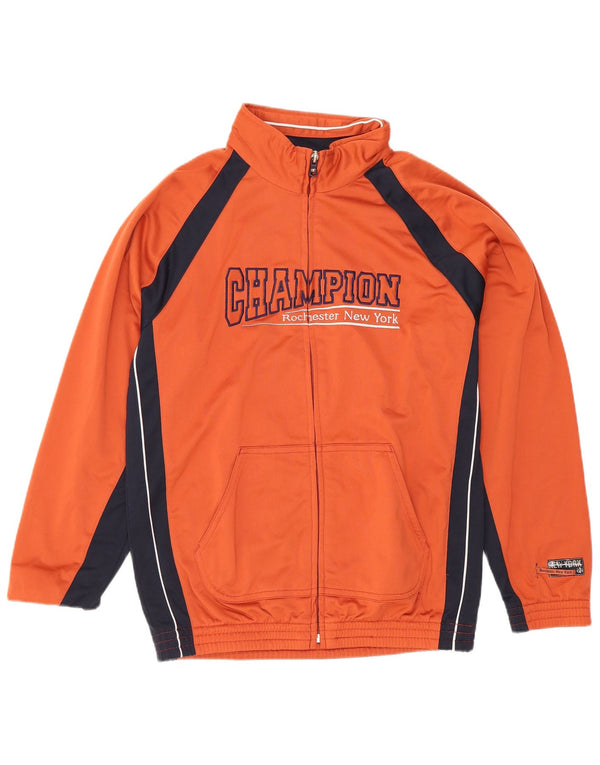 Champion Boys Graphic Tracksuit Top Jacket 11-12 Years Large Orange Sports