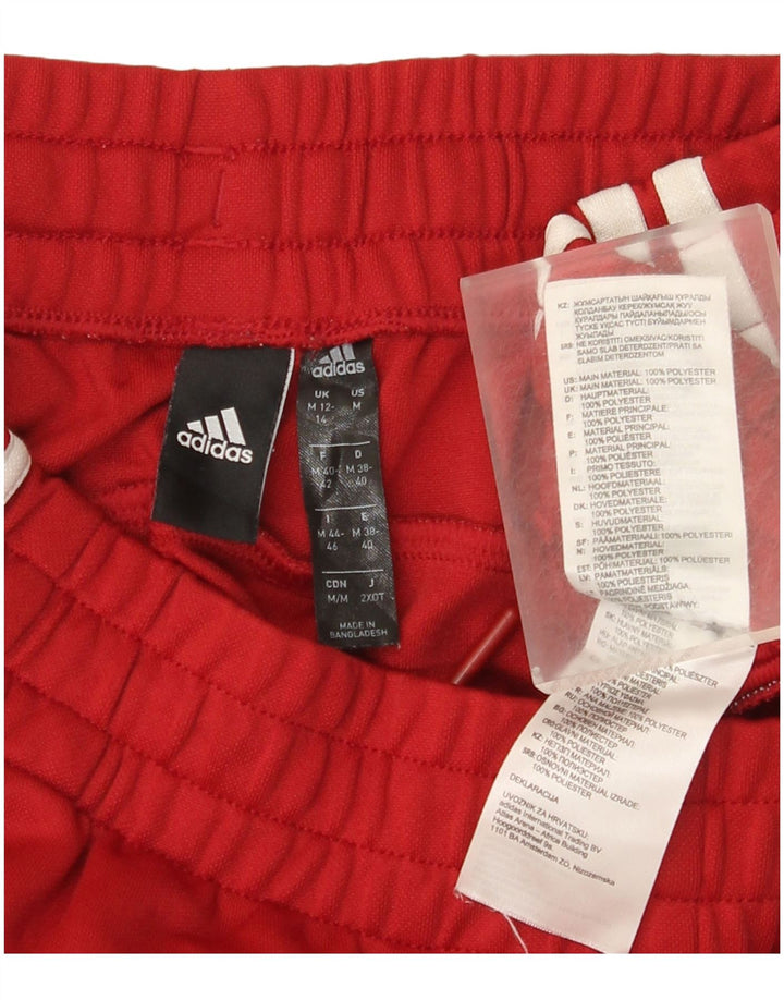 Adidas Womens Tracksuit Trousers UK 12/14 Medium Red Polyester