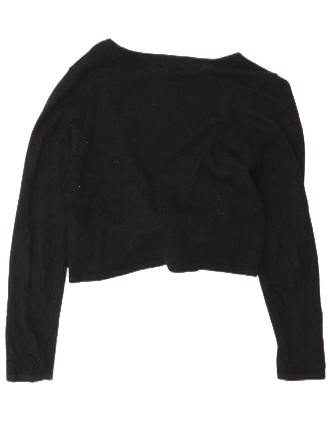 Marks & Spencer Womens Crop Cardigan Sweater UK 10 Small  Black Viscose