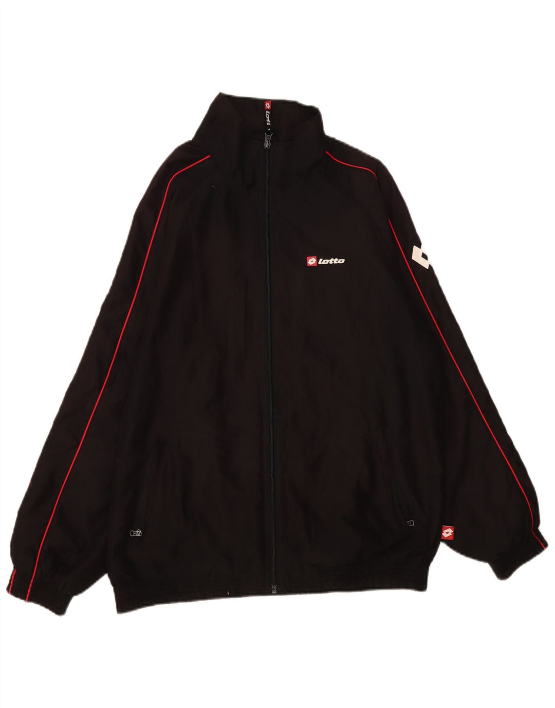 Lotto Mens Tracksuit Top Jacket Medium Black Polyester