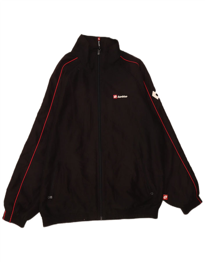Lotto Mens Tracksuit Top Jacket Medium Black Polyester