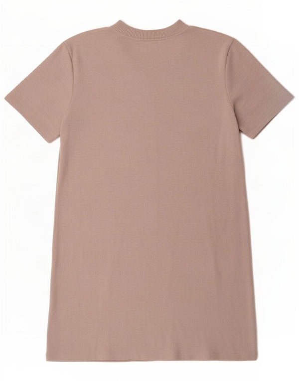 Zara Womens T-Shirt Dress UK 16 Large Beige Flecked Polyester
