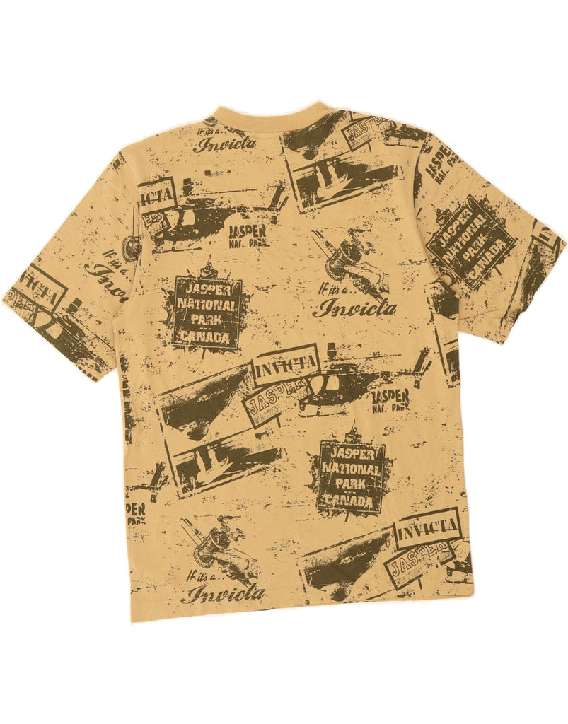 INVICTA Mens Graphic T-Shirt Top Large Beige Cotton Vintage Invicta and Second-Hand Invicta from Messina Hembry 