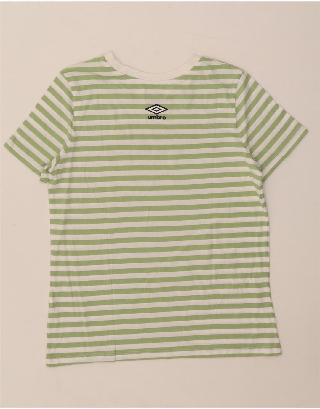 UMBRO Womens Graphic T-Shirt Top UK 12 Medium Green Striped