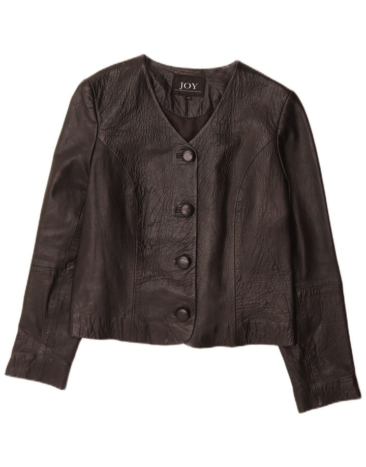 Joy Womens Leather Jacket EU 40 Medium Black Leather