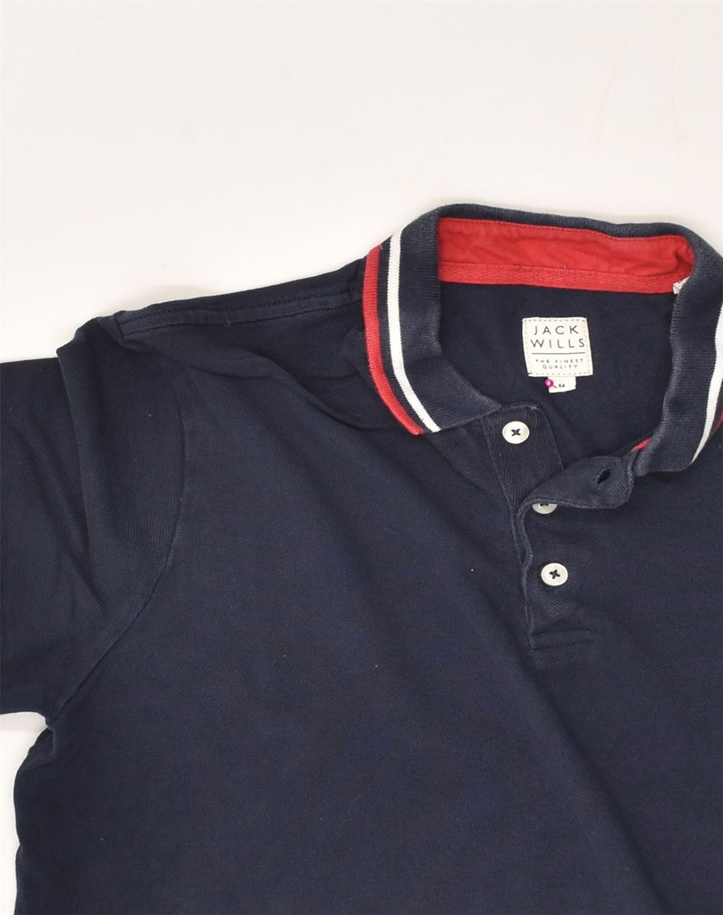 JACK WILLS Mens Polo Shirt Medium Navy Blue Cotton | Vintage Jack Wills | Thrift | Second-Hand Jack Wills | Used Clothing | Messina Hembry 