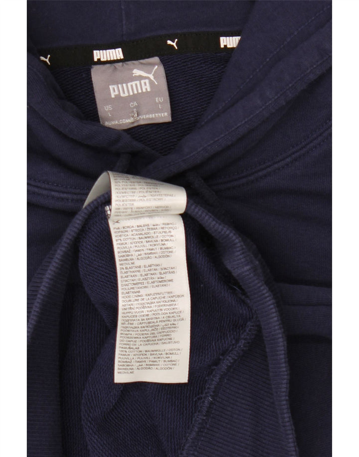 PUMA Mens Hoodie Jumper Large Navy Blue Cotton Vintage Puma and Second-Hand Puma from Messina Hembry 