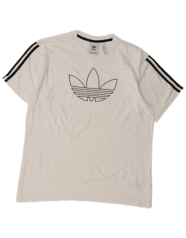 Adidas Mens Graphic T-Shirt Top Large White Cotton