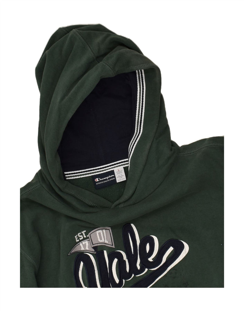 CHAMPION Boys Graphic Hoodie Jumper 11-12 Years Large Green Cotton | Vintage Champion | Thrift | Second-Hand Champion | Used Clothing | Messina Hembry 