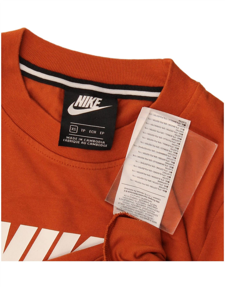 Nike Womens Graphic Bodysuit UK 6 XS Orange Cotton
