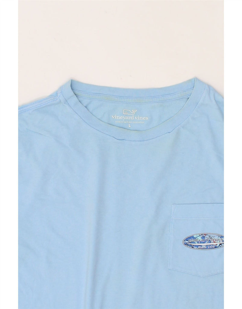 VINEYARD VINES Mens Graphic T-Shirt Top Large Blue Cotton Vintage Vineyard Vines and Second-Hand Vineyard Vines from Messina Hembry 