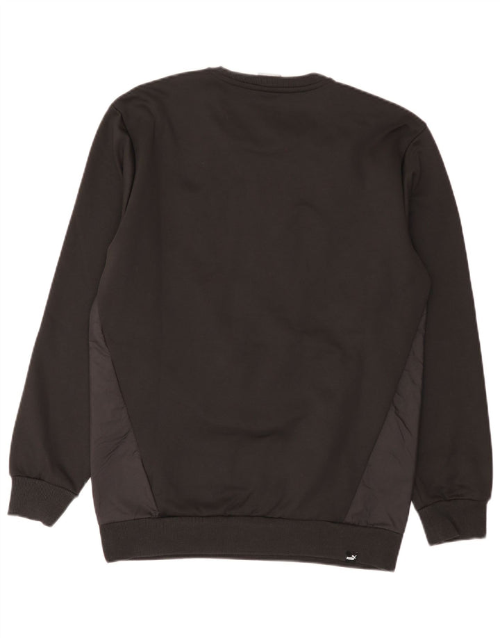 Puma Mens Sweatshirt Jumper Small Black Colourblock Cotton
