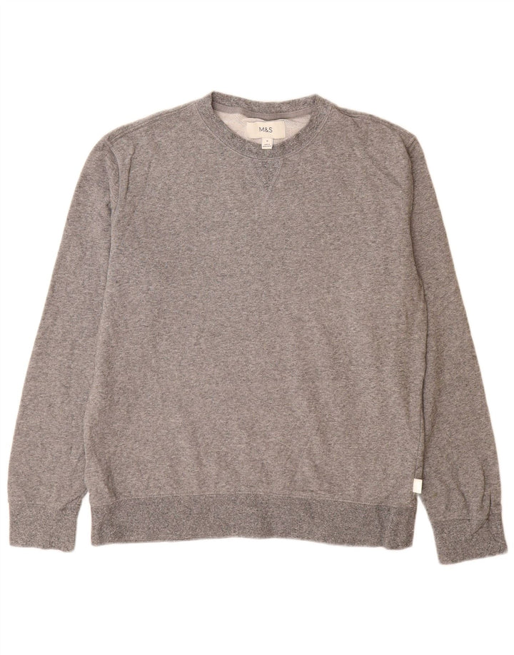 Marks & Spencer Mens Sweatshirt Jumper Medium Grey Cotton