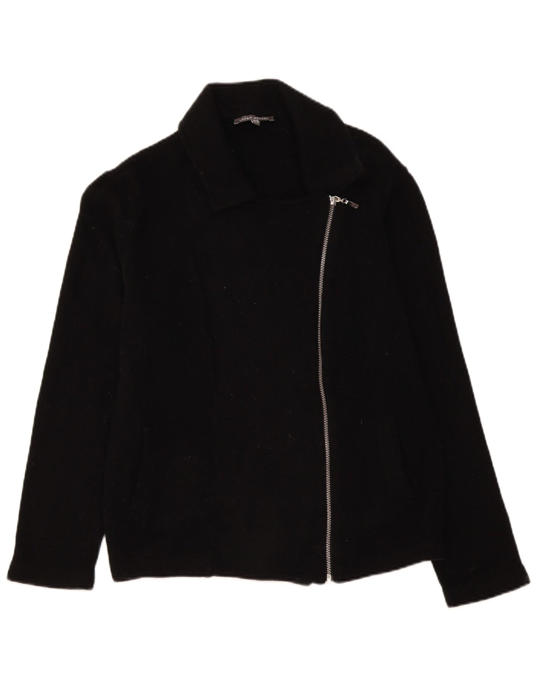 Laura Ashley Womens Full Zip Blazer Jacket UK 18 XL Black Lambswool