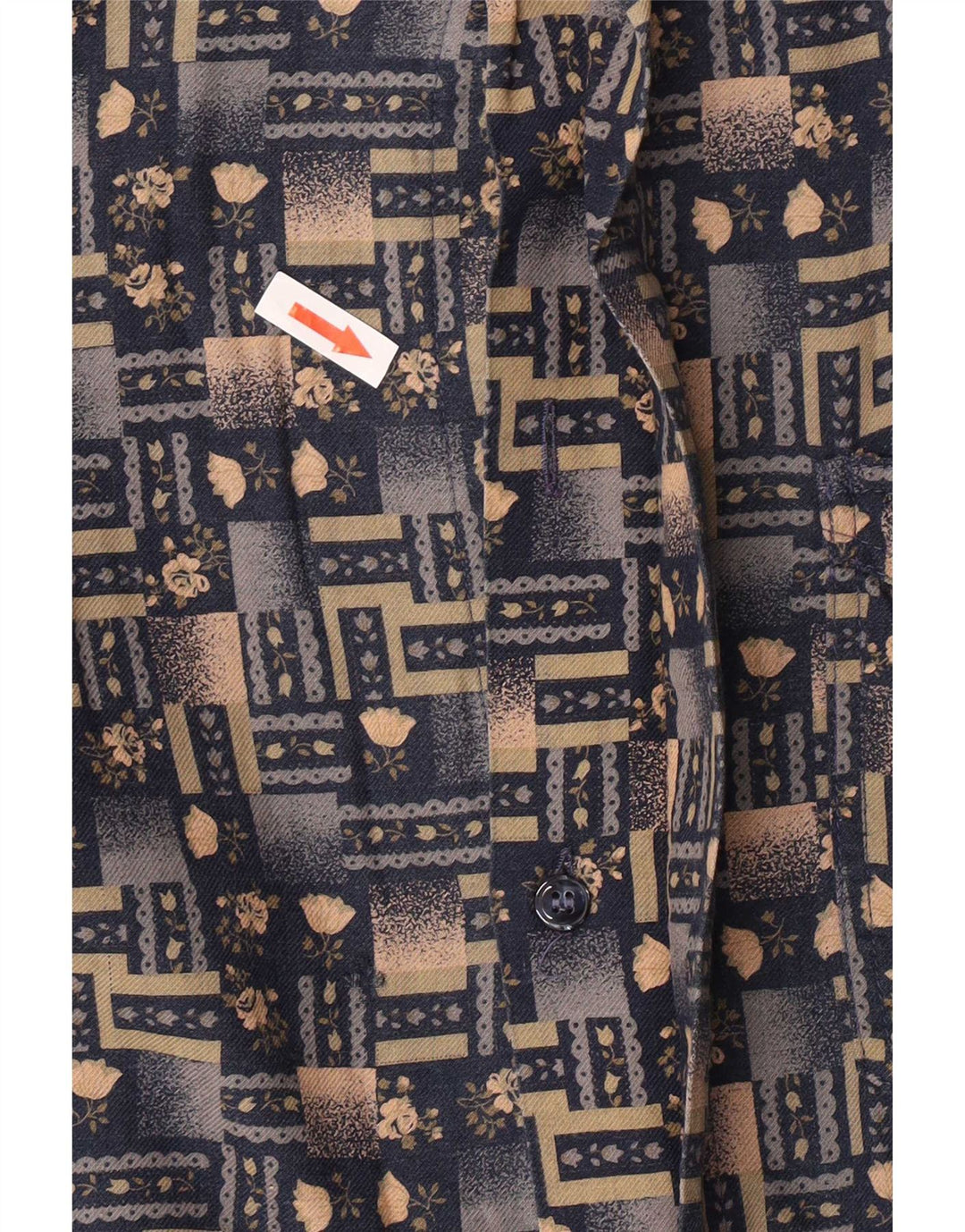 Azzurra Mens Regular Fit Shirt Medium Multicoloured Geometric Retro
