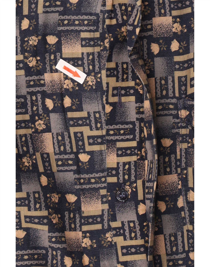 Azzurra Mens Regular Fit Shirt Medium Multicoloured Geometric Retro