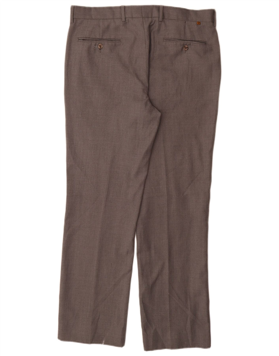Farah Mens Straight Suit Trousers W36 L33 Grey Polyester