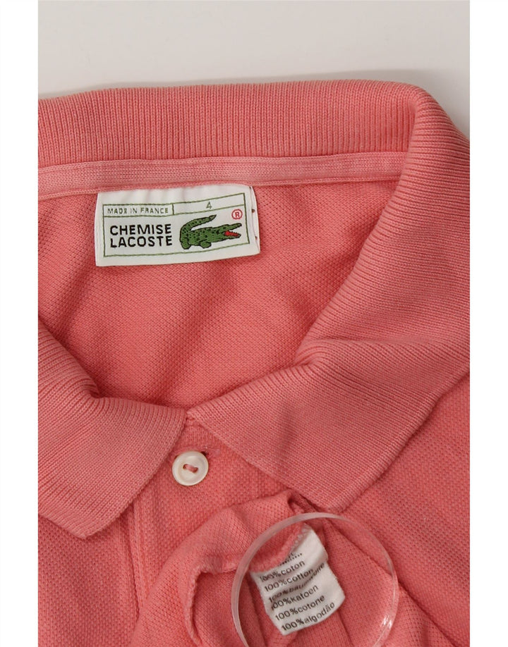 Lacoste Mens Polo Shirt Size 4 Medium Pink Cotton