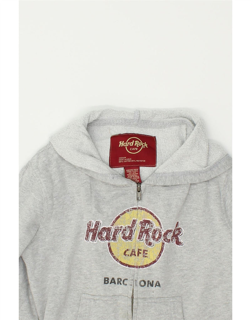 HARD ROCK CAFE Boys Barcelona Zip Hoodie Sweater 10-11 Years Medium Grey | Vintage Hard Rock Cafe | Thrift | Second-Hand Hard Rock Cafe | Used Clothing | Messina Hembry 