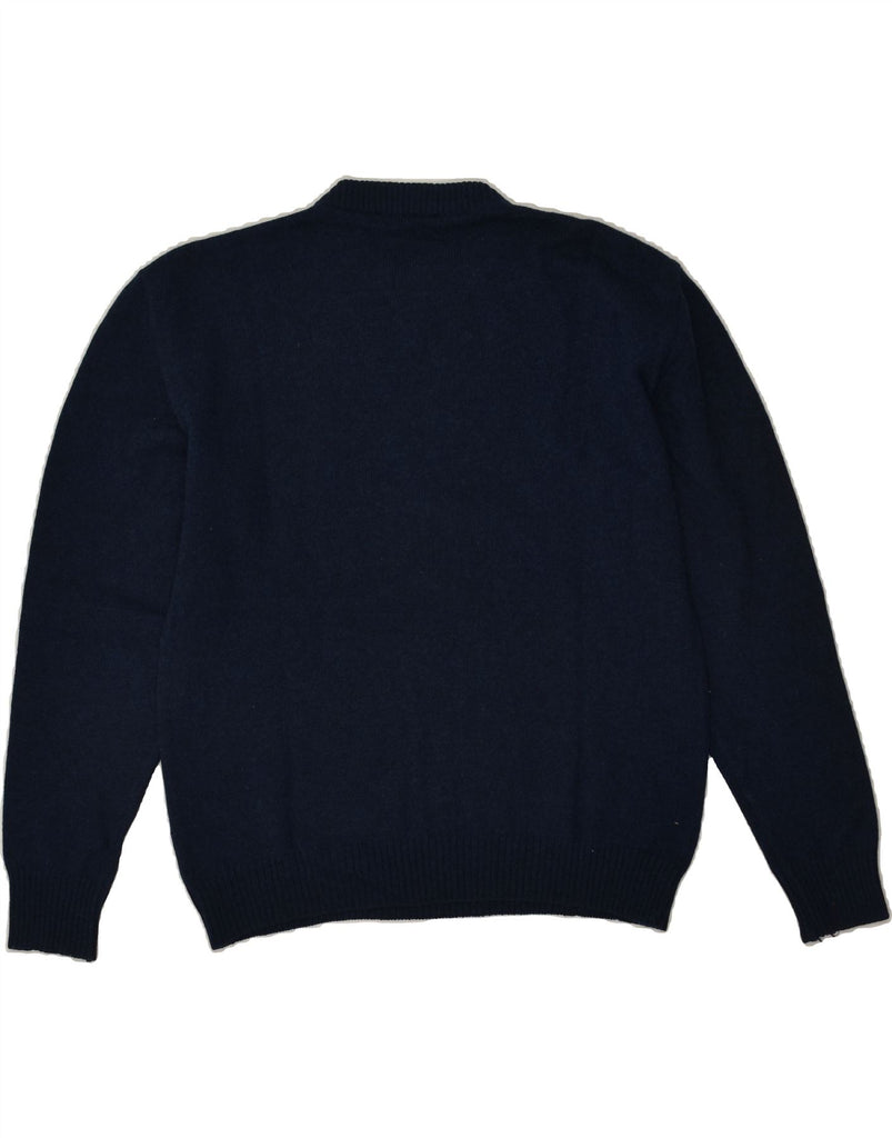 VINTAGE Mens Crew Neck Jumper Sweater IT 48 Medium Navy Blue | Vintage Vintage | Thrift | Second-Hand Vintage | Used Clothing | Messina Hembry 