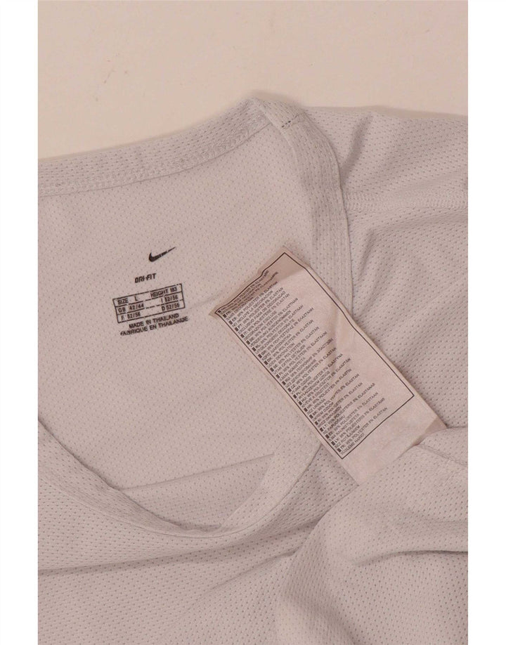Nike Mens Dri Fit T-Shirt Top UK 42/44 Large White Polyester