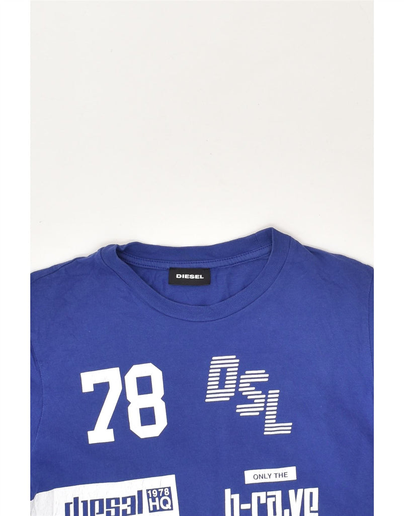 DIESEL Boys Graphic Top Long Sleeve 11-12 Years Blue Cotton | Vintage Diesel | Thrift | Second-Hand Diesel | Used Clothing | Messina Hembry 