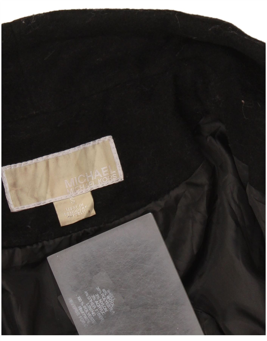 MICHAEL KORS Womens Oversized Overcoat UK 10 Small Black Wool