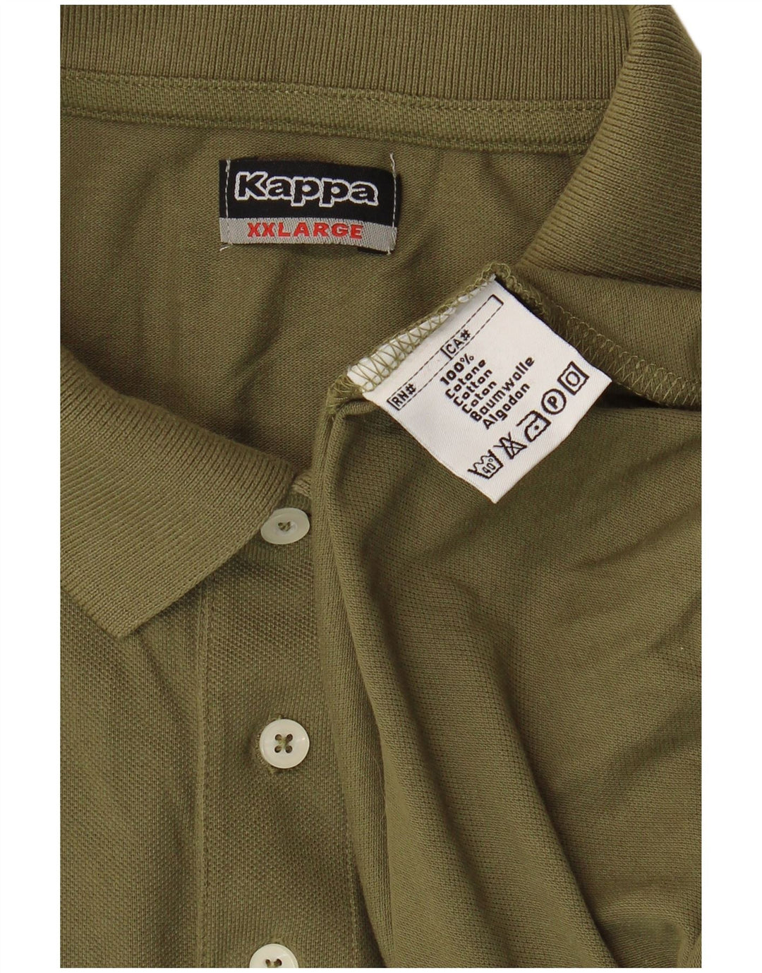 Kappa Mens Polo Shirt 2XL Khaki Cotton