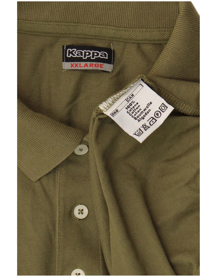 Kappa Mens Polo Shirt 2XL Khaki Cotton