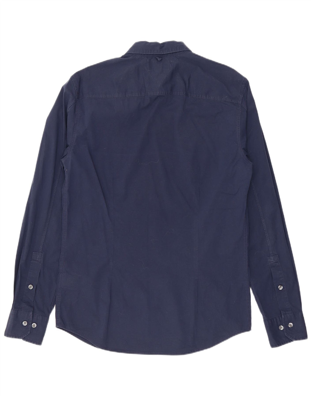 Tommy Hilfiger Mens Slim Fit Shirt Medium Navy Blue Cotton