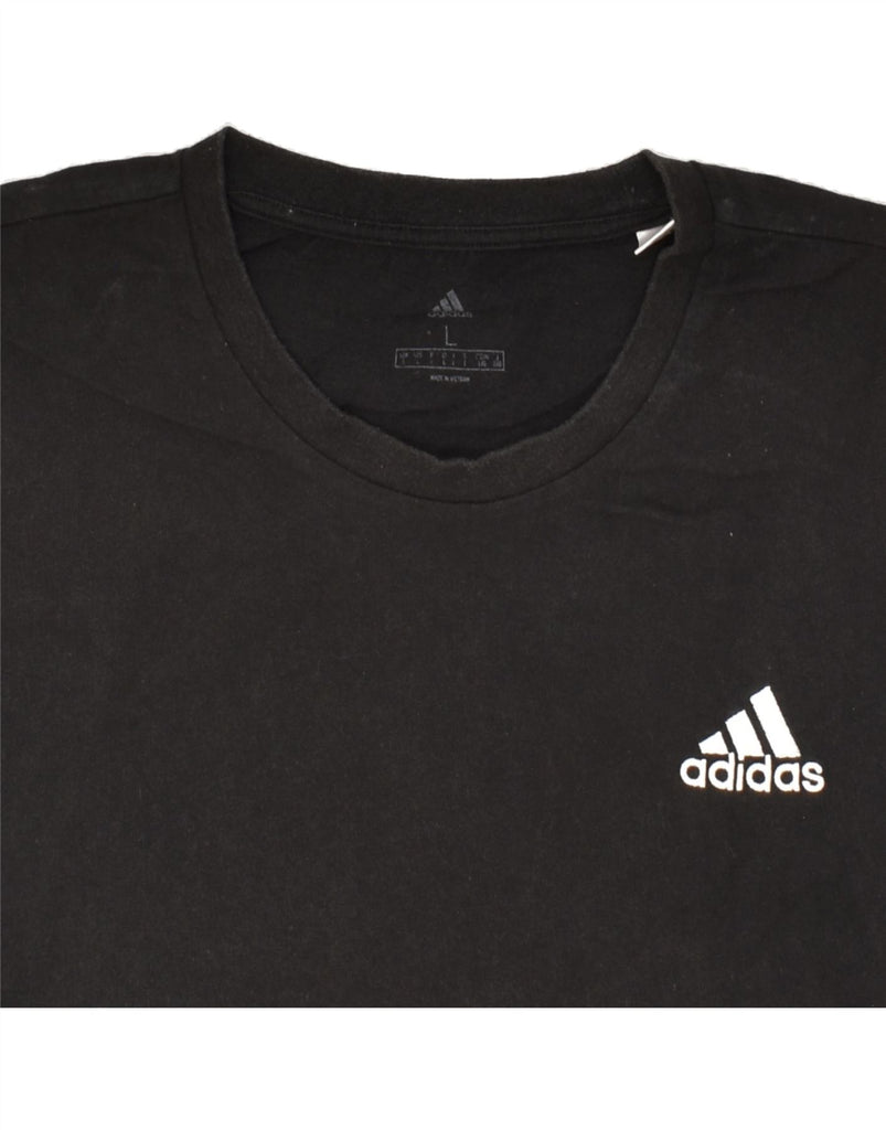 ADIDAS Mens T-Shirt Top Large Black Cotton Vintage Adidas and Second-Hand Adidas from Messina Hembry 