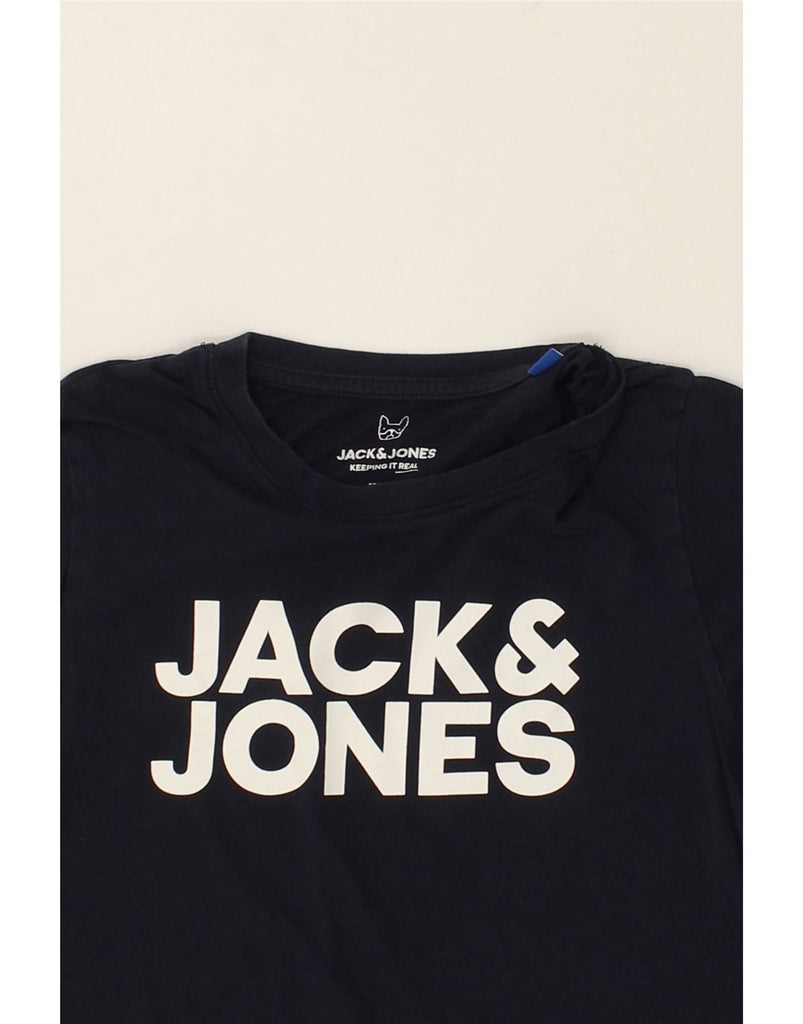 JACK & JONES Boys Real Graphic T-Shirt Top 11-12 Years Navy Blue Cotton | Vintage Jack & Jones | Thrift | Second-Hand Jack & Jones | Used Clothing | Messina Hembry 
