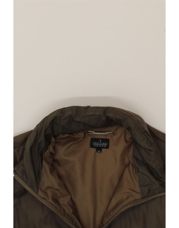 TRUSSARDI JEANS Womens Padded Jacket IT 44 Medium Brown Polyester Vintage Trussardi Jeans and Second-Hand Trussardi Jeans from Messina Hembry 