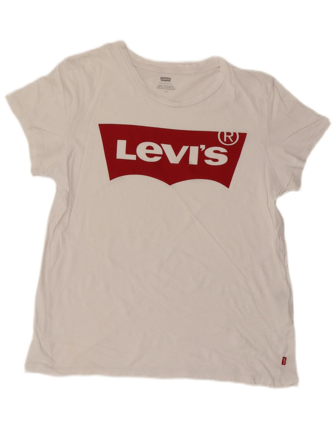 LEVI'S Womens Graphic T-Shirt Top UK 16 Large White