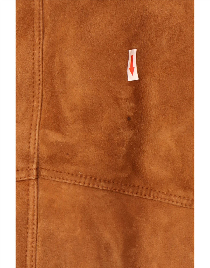 Vintage Mens Shearling Jacket UK 40 Large Brown