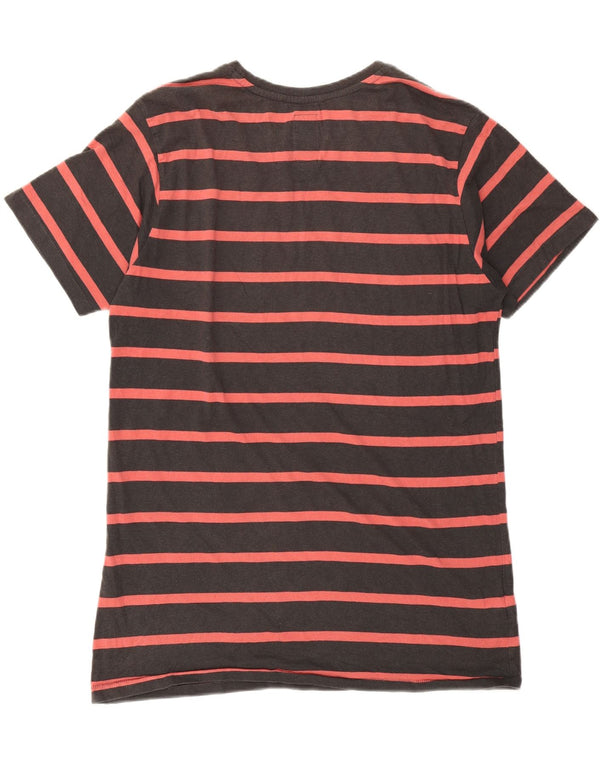 Billabong Mens T-Shirt Top XL Black Striped Cotton