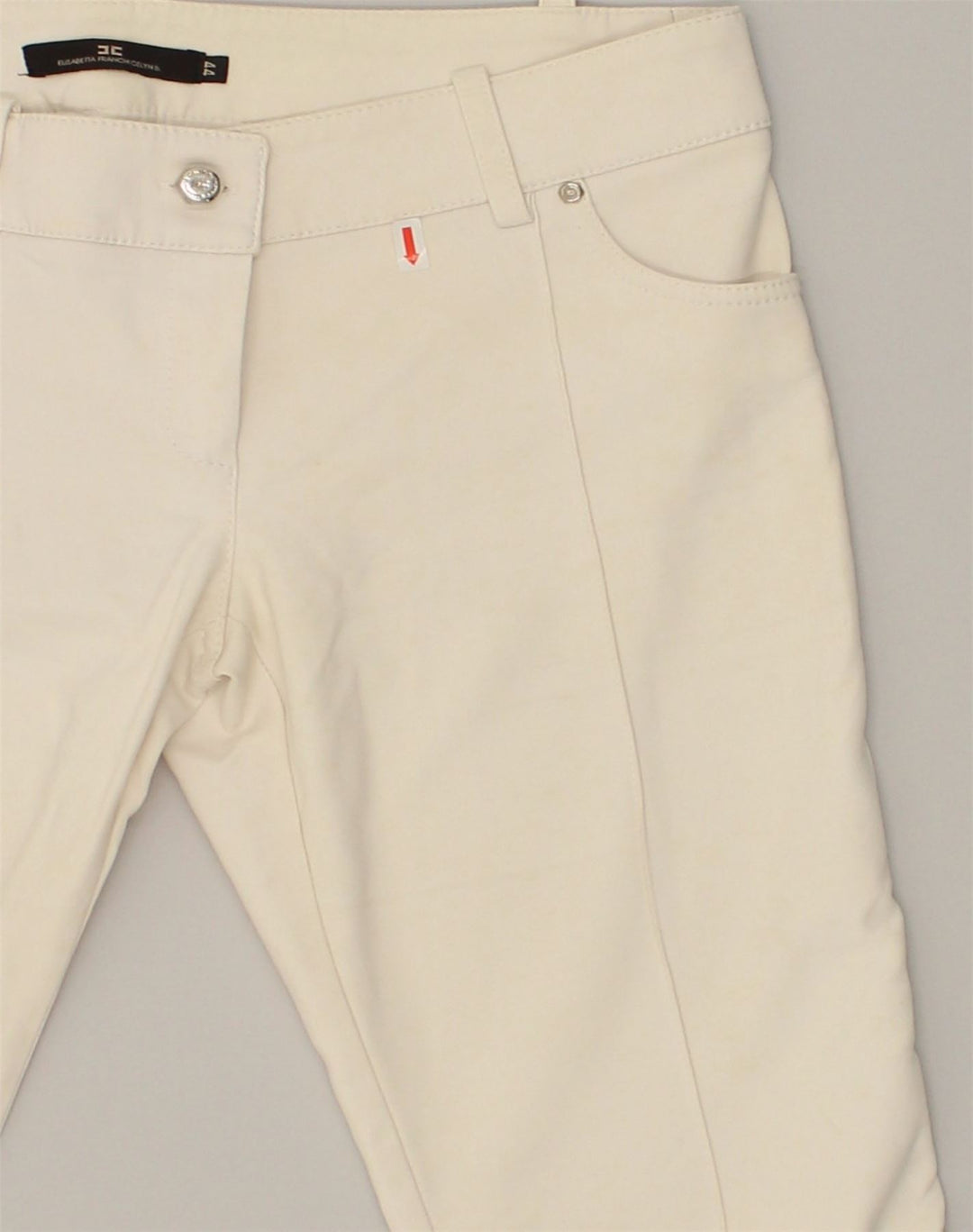 VINTAGE Womens Skinny Casual Trousers IT 44 Medium W32 L30 Off White | Vintage Vintage | Thrift | Second-Hand Vintage | Used Clothing | Messina Hembry 