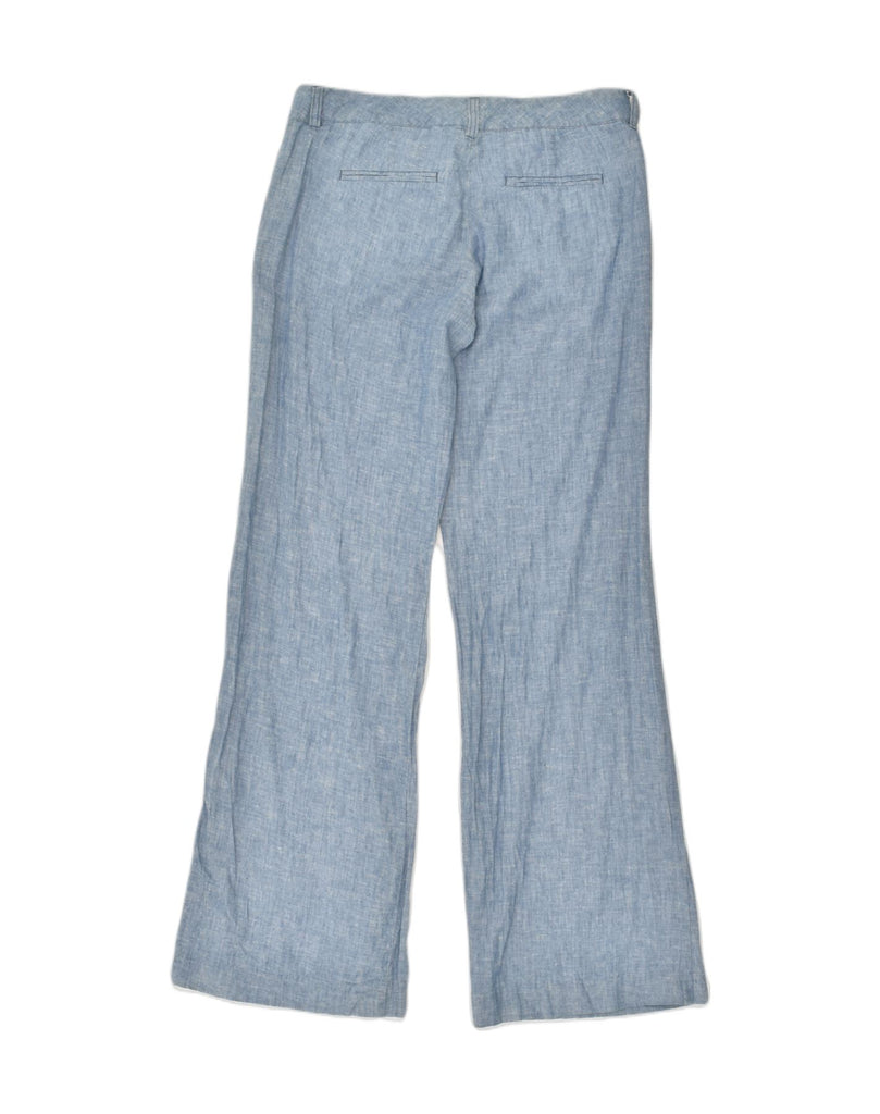 MICHAEL KORS Womens Wide Leg Chino Trousers US 6 Medium W32 L32 Blue Linen | Vintage Michael Kors | Thrift | Second-Hand Michael Kors | Used Clothing | Messina Hembry 